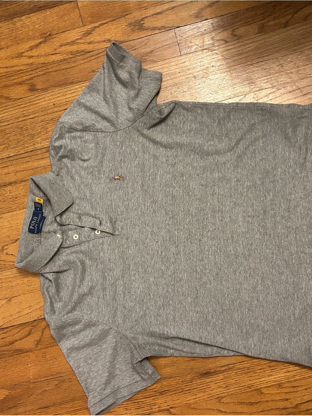 Ralph Lauren Gray Heather Polo with Embroidered Pony